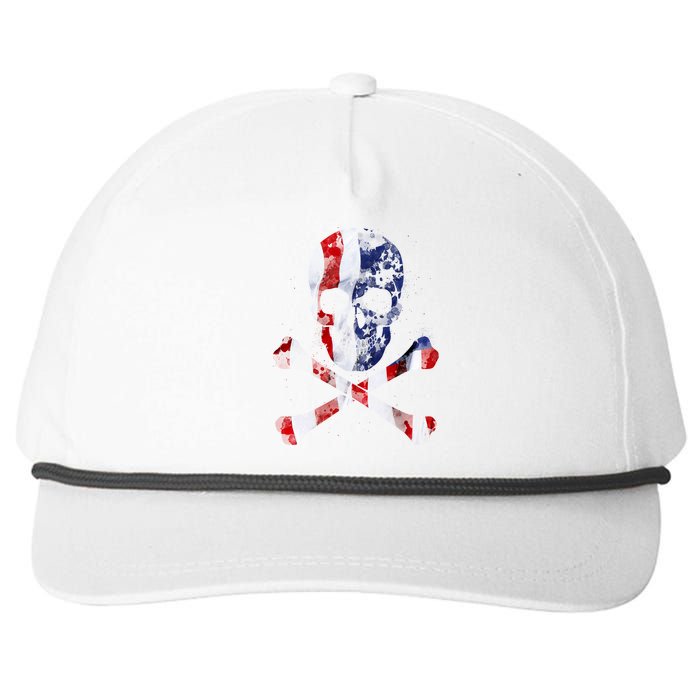 USA Skull Crossbone  Snapback Five-Panel Rope Hat