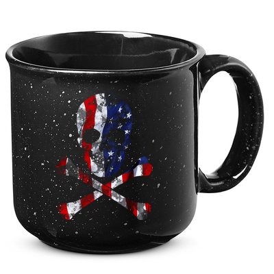 USA Skull Crossbone  15oz Campfire Ceramic Mug