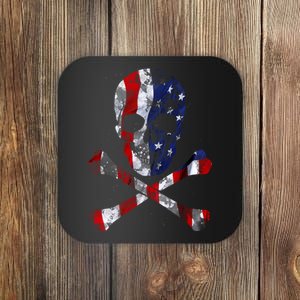 USA Skull Crossbone  Coaster