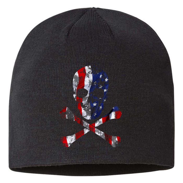 USA Skull Crossbone  Sustainable Beanie