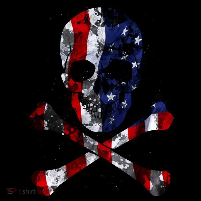 USA Skull Crossbone  16 in Basic Backpack
