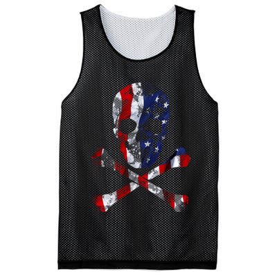 USA Skull Crossbone  Mesh Reversible Basketball Jersey Tank