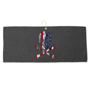 USA Skull Crossbone  Large Microfiber Waffle Golf Towel