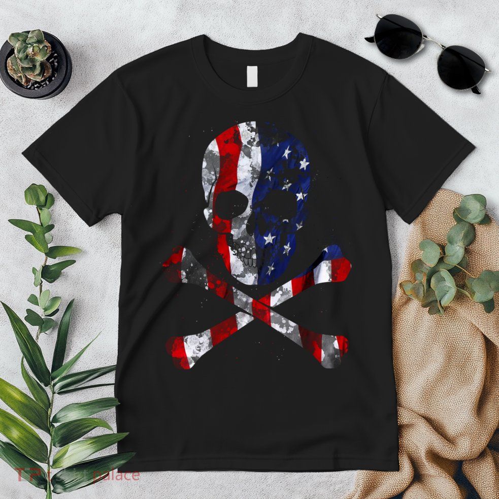 USA Skull Crossbone  Premium T-Shirt