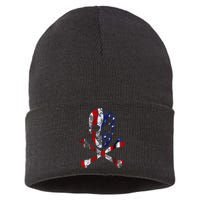 USA Skull Crossbone  Sustainable Knit Beanie