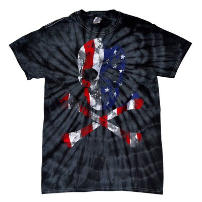 USA Skull Crossbone  Tie-Dye T-Shirt