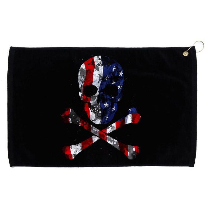 USA Skull Crossbone  Grommeted Golf Towel