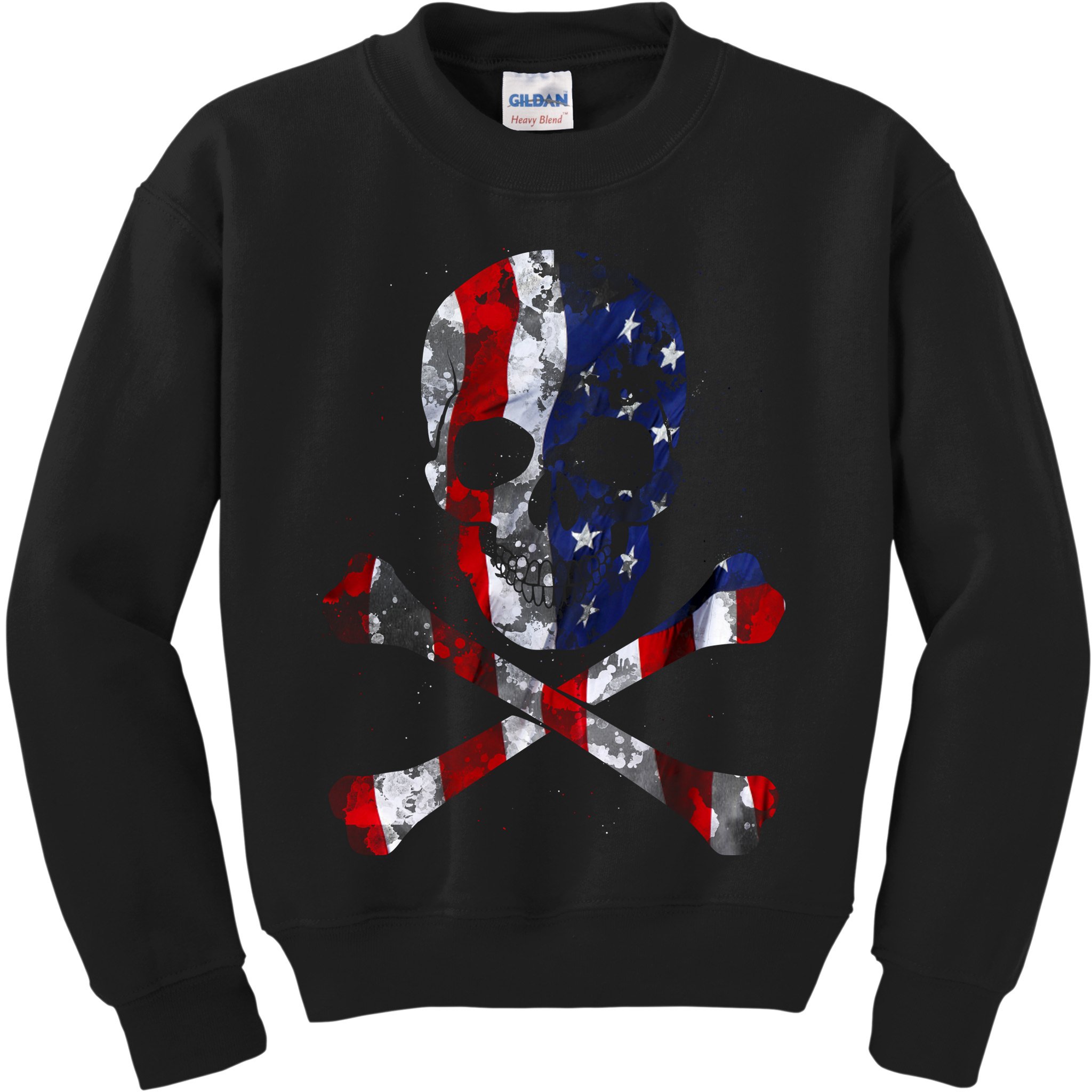 USA Skull Crossbone  Kids Sweatshirt