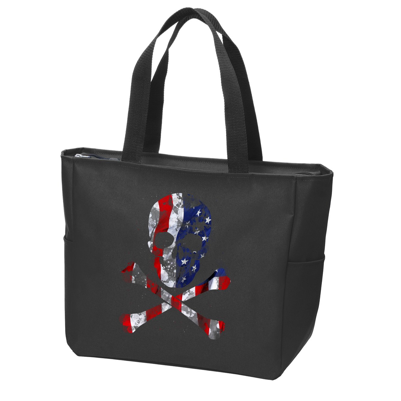 USA Skull Crossbone  Zip Tote Bag