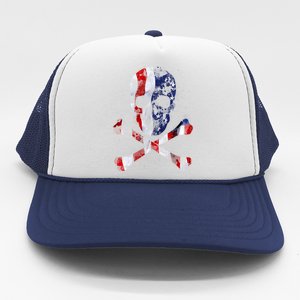 USA Skull Crossbone  Trucker Hat