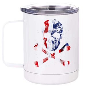 USA Skull Crossbone  12 oz Stainless Steel Tumbler Cup