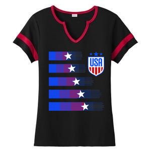 USA Soccer American Team Jersey Ladies Halftime Notch Neck Tee