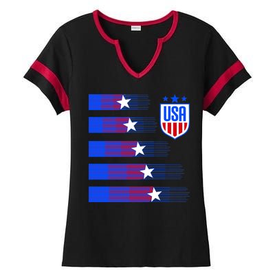 USA Soccer American Team Jersey Ladies Halftime Notch Neck Tee