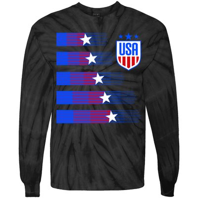 USA Soccer American Team Jersey Tie-Dye Long Sleeve Shirt