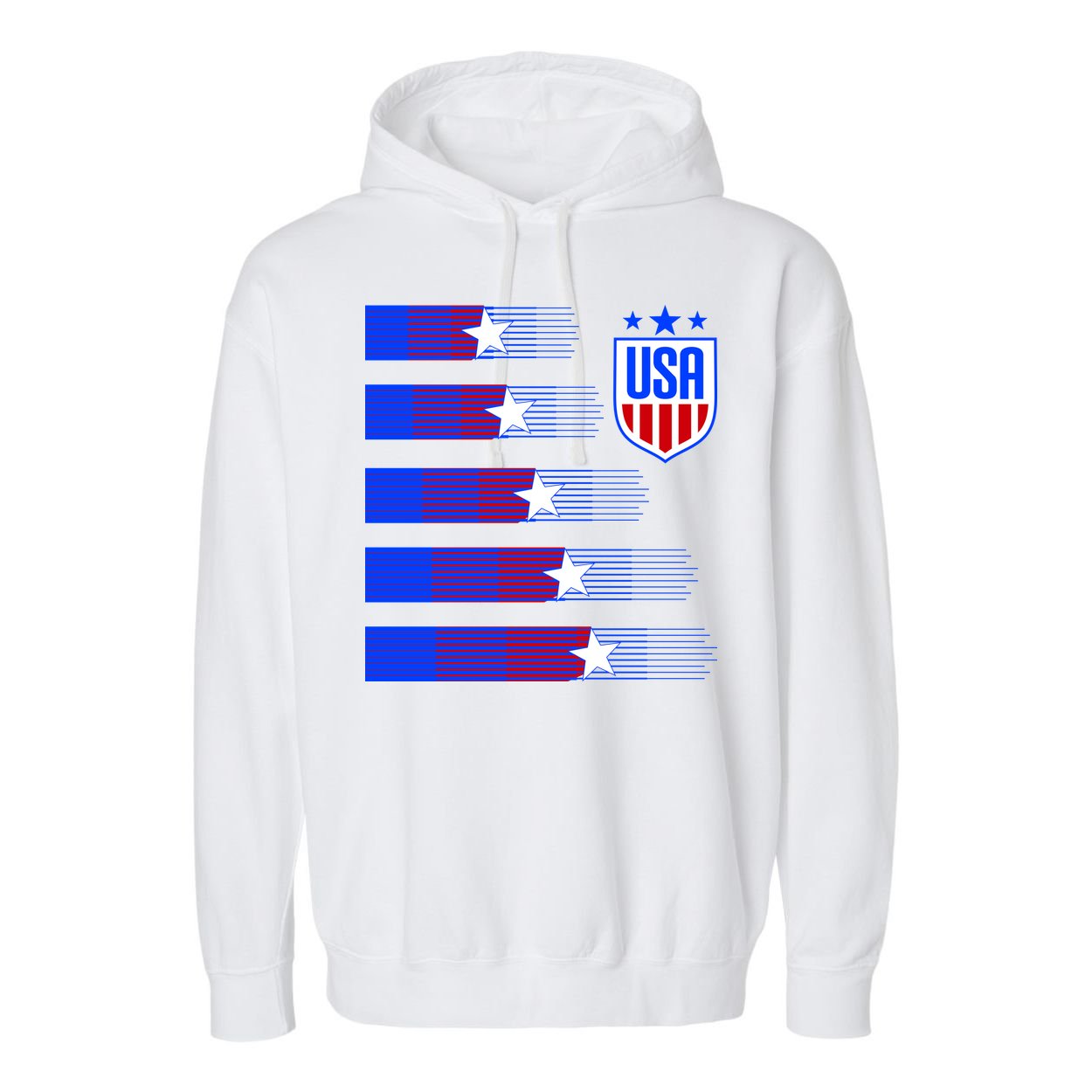 USA Soccer American Team Jersey Garment-Dyed Fleece Hoodie