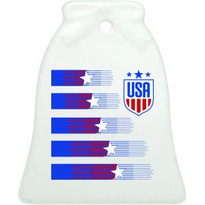 USA Soccer American Team Jersey Ceramic Bell Ornament