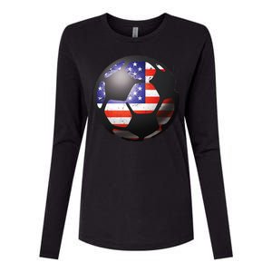 USA Soccer Ball Womens Cotton Relaxed Long Sleeve T-Shirt