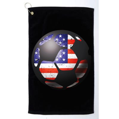 USA Soccer Ball Platinum Collection Golf Towel