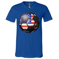 USA Soccer Ball V-Neck T-Shirt