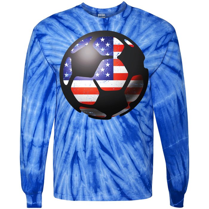 USA Soccer Ball Tie-Dye Long Sleeve Shirt