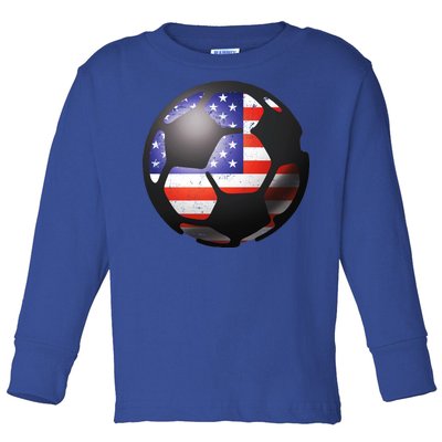 USA Soccer Ball Toddler Long Sleeve Shirt