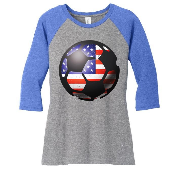 USA Soccer Ball Women's Tri-Blend 3/4-Sleeve Raglan Shirt