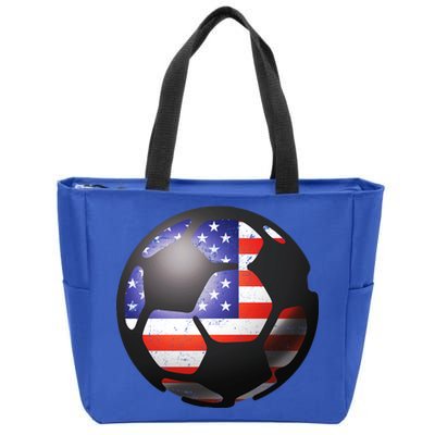 USA Soccer Ball Zip Tote Bag