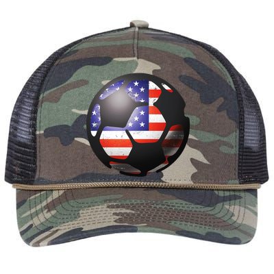 USA Soccer Ball Retro Rope Trucker Hat Cap