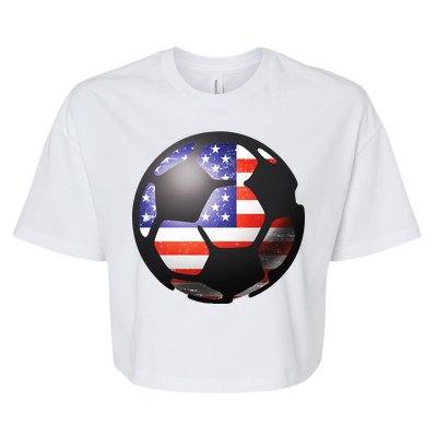 USA Soccer Ball Bella+Canvas Jersey Crop Tee