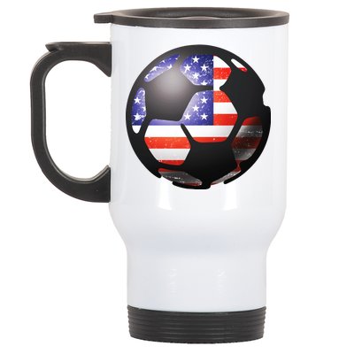 USA Soccer Ball Stainless Steel Travel Mug