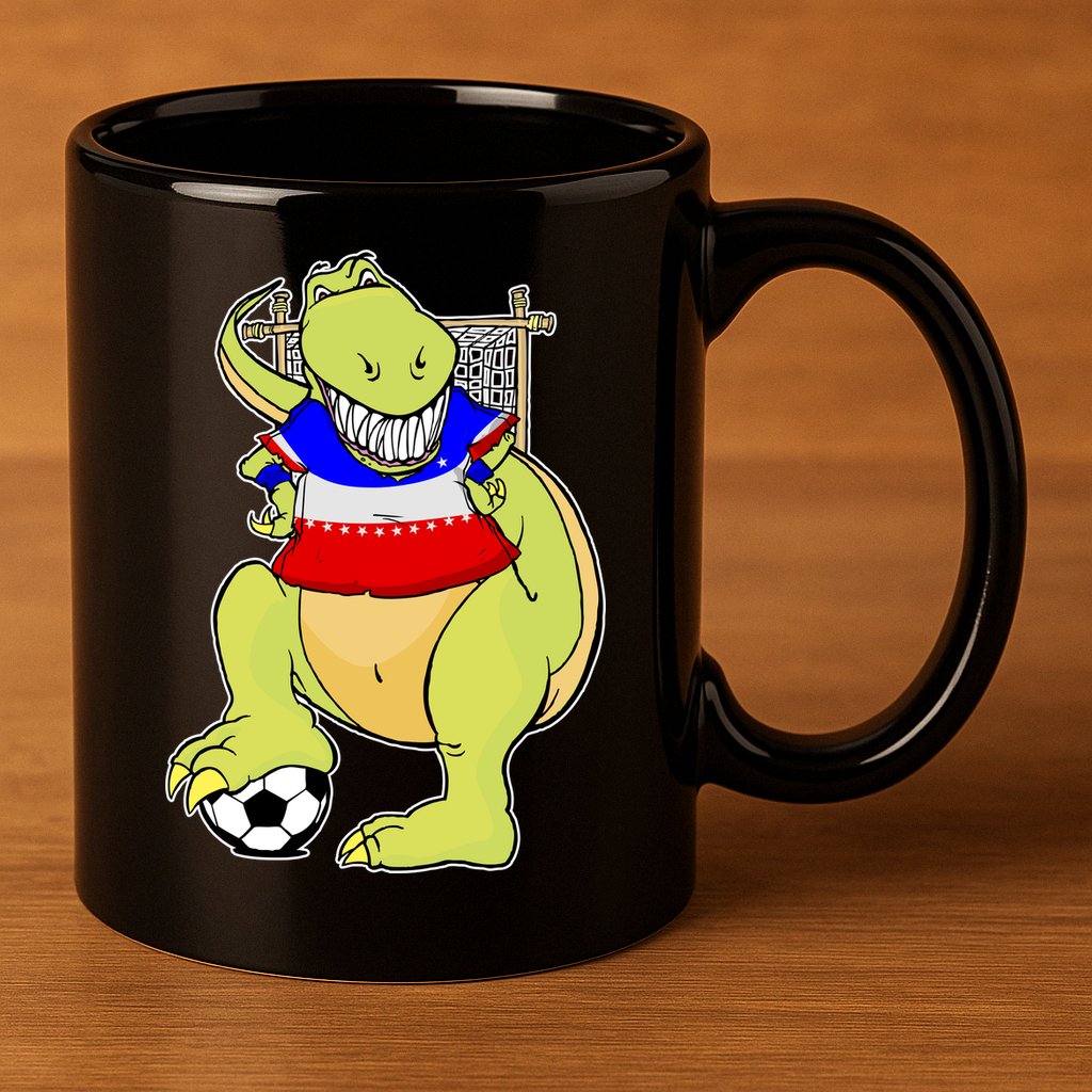 USA Soccer T-Rex 11oz C Handle Ceramic Mug