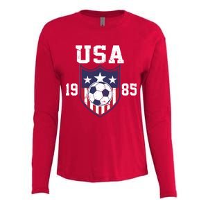 USA Soccer Team 1985 Womens Cotton Relaxed Long Sleeve T-Shirt