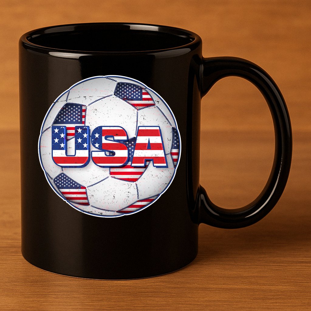 USA Soccer Team Ball 11oz C Handle Ceramic Mug