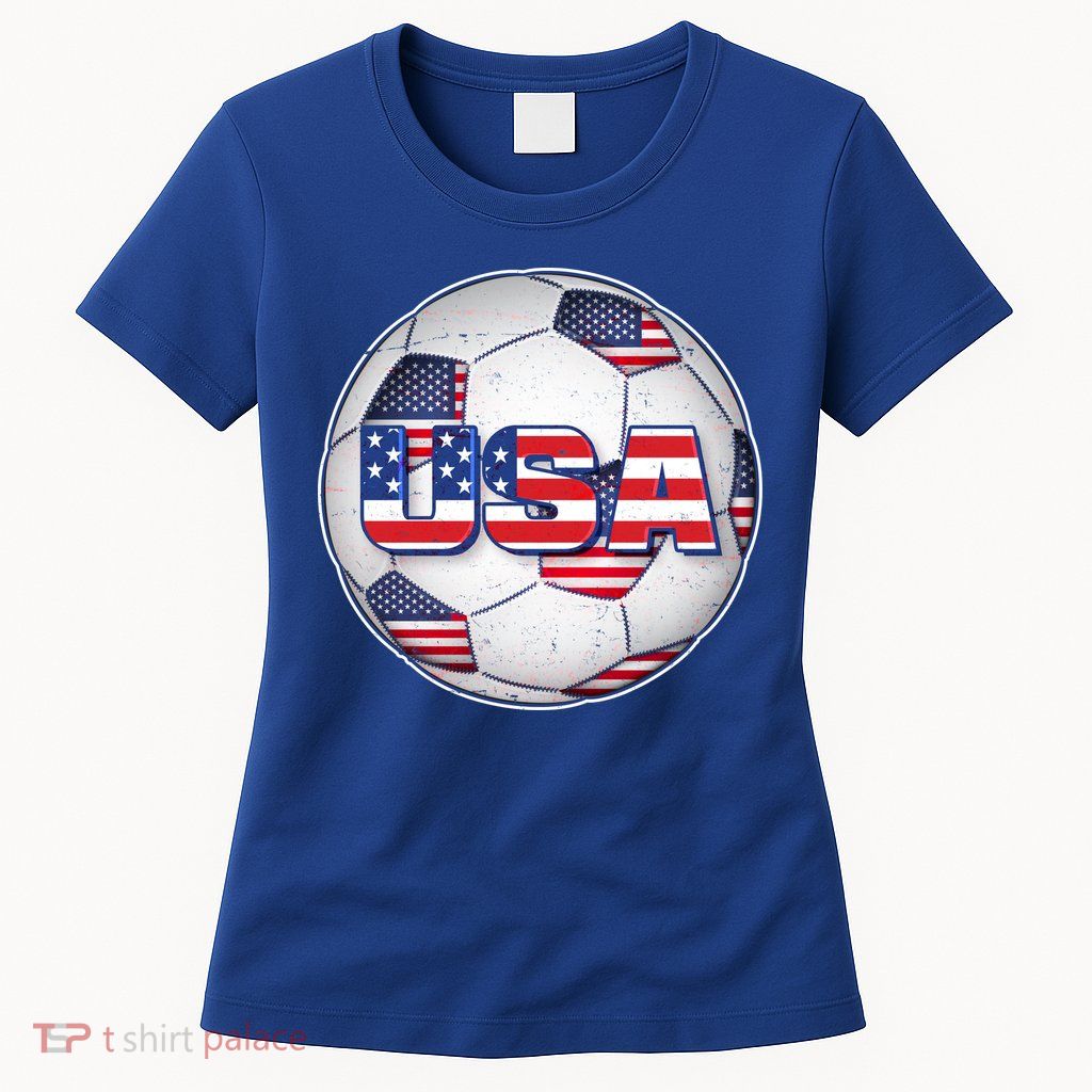 USA Soccer Team Ball Womens T-Shirt