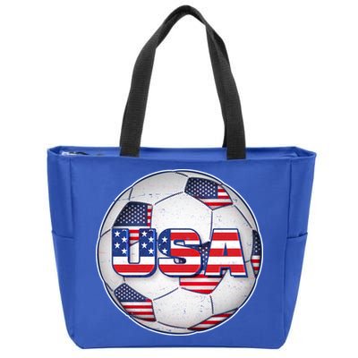 USA Soccer Team Ball Zip Tote Bag
