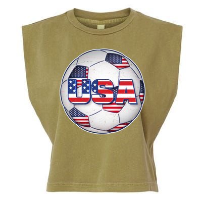 USA Soccer Team Ball Garment-Dyed Women's Muscle Tee