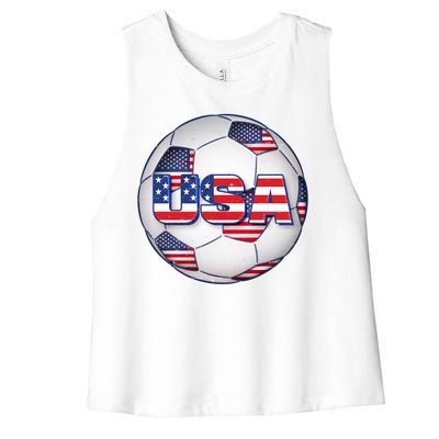 USA Soccer Team Ball Women's Racerback Cropped Tank