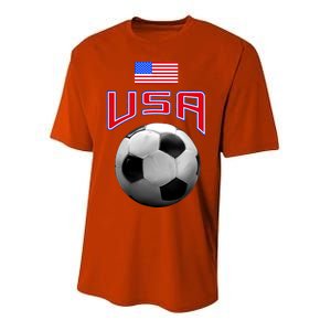 USA Soccer United States of America Flag Youth Performance Sprint T-Shirt