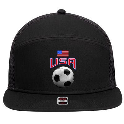 USA Soccer United States of America Flag 7 Panel Mesh Trucker Snapback Hat