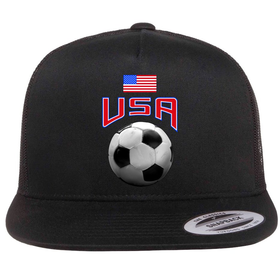 USA Soccer United States of America Flag Flat Bill Trucker Hat