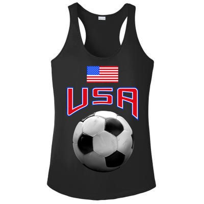 USA Soccer United States of America Flag Ladies PosiCharge Competitor Racerback Tank