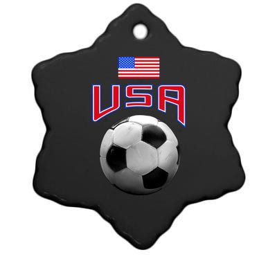 USA Soccer United States of America Flag Ceramic Star Ornament