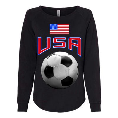 USA Soccer United States of America Flag Womens California Wash Sweatshirt