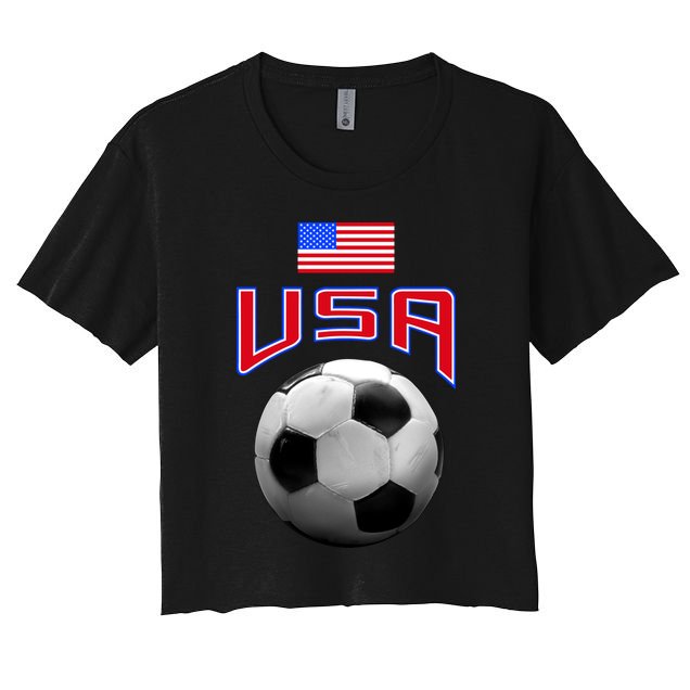 USA Soccer United States of America Flag Crop Top