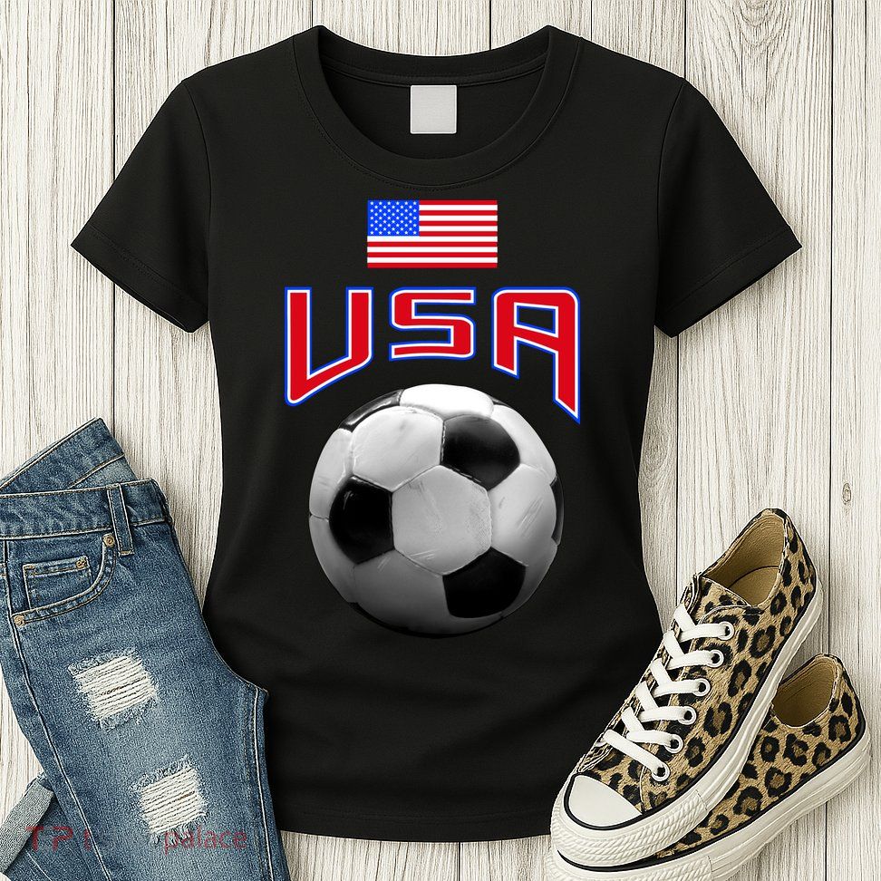 USA Soccer United States of America Flag Womens T-Shirt