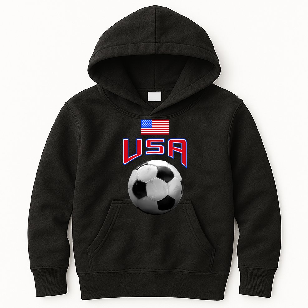 USA Soccer United States of America Flag Kids Hoodie