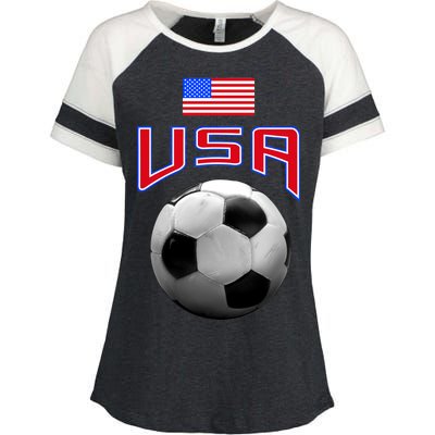 USA Soccer United States of America Flag Enza Ladies Jersey Colorblock Tee