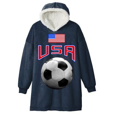 USA Soccer United States of America Flag Hooded Wearable Blanket