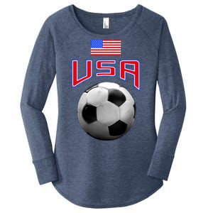 USA Soccer United States of America Flag Women's Perfect Tri Tunic Long Sleeve Shirt