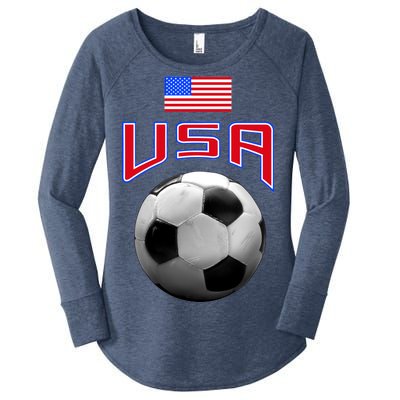 USA Soccer United States of America Flag Women's Perfect Tri Tunic Long Sleeve Shirt